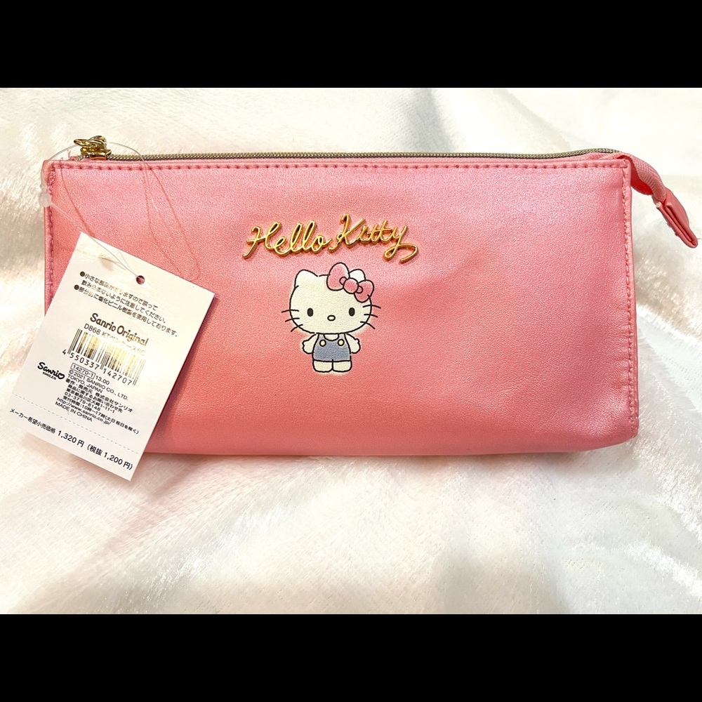 Sanrio Leather Makeup Pouch/Pencil Case/Multipurpose Bag -  Hello Kitty [Pink]